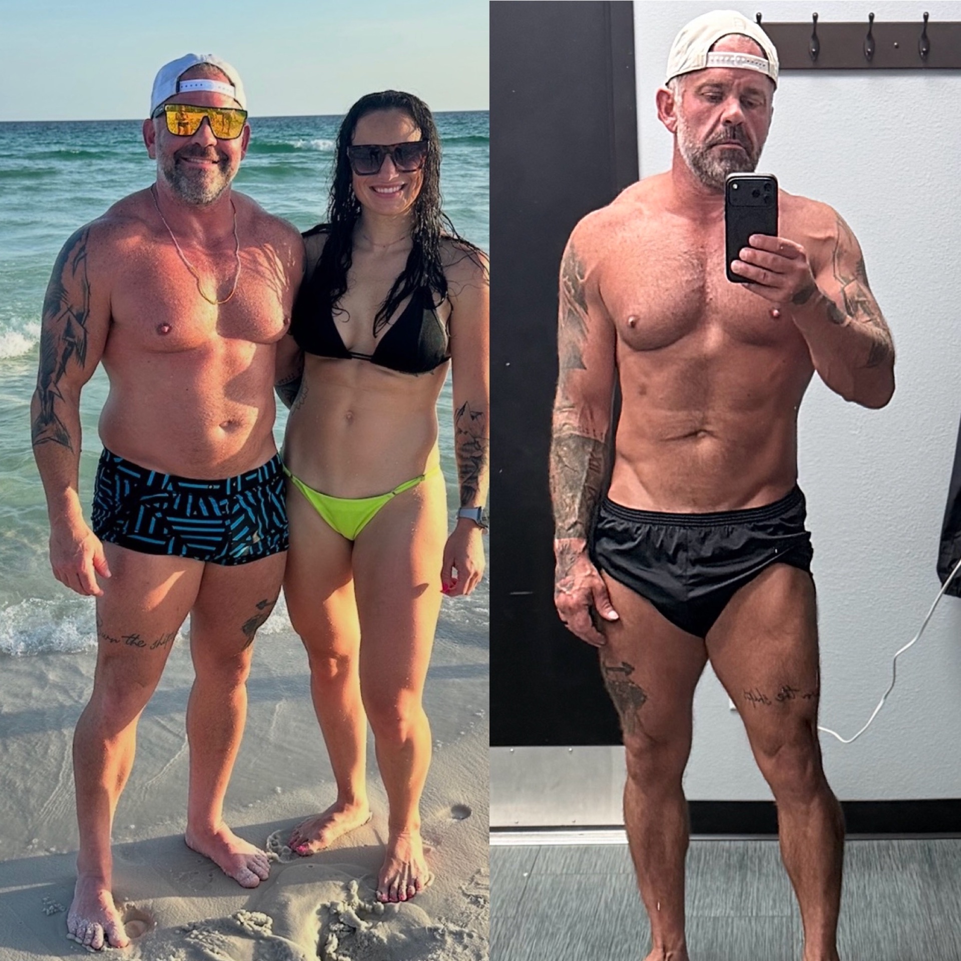 Andy before and after the HACK Performance Labs SHRED protocol